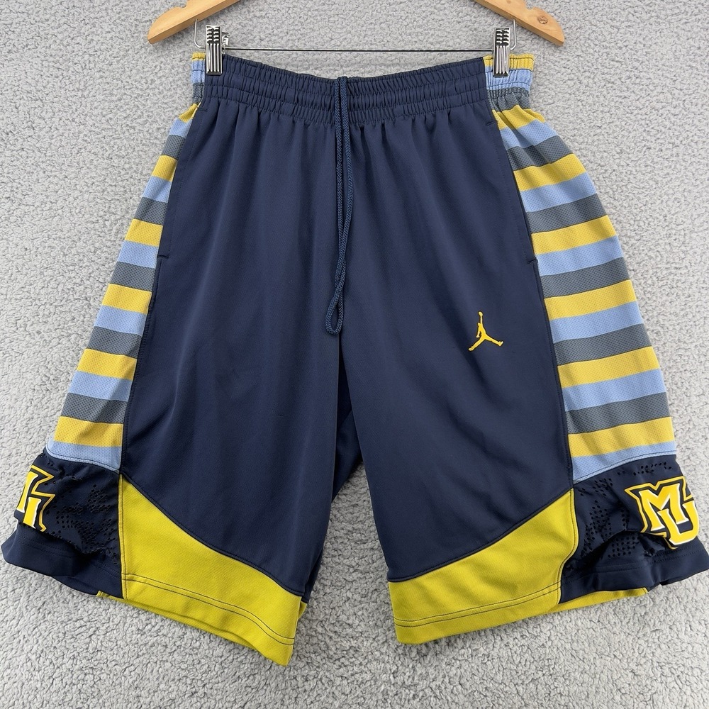 Air Jordan Marquette University Basketball Shorts Men's Med Blue Golden Eagles